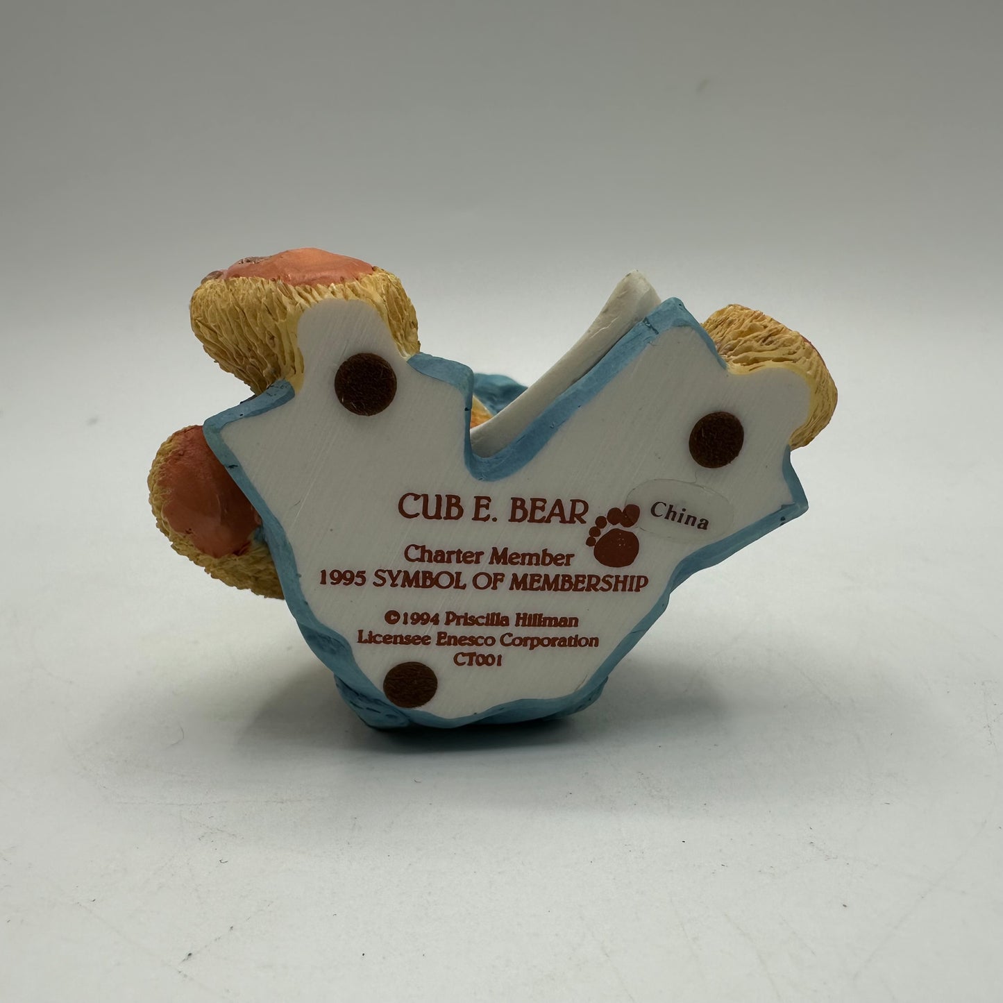 Cherished Teddies "Cub E Bear" 1995 Charter Symbol of Membership CT001