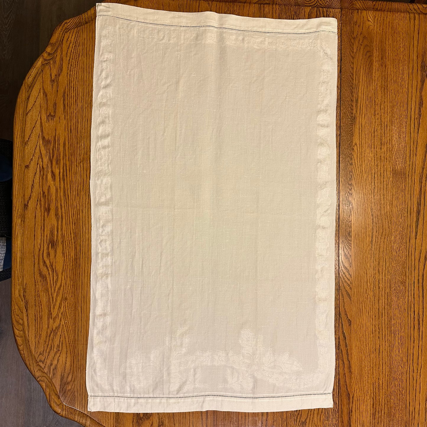 White Demask Table Runners, Set of 4