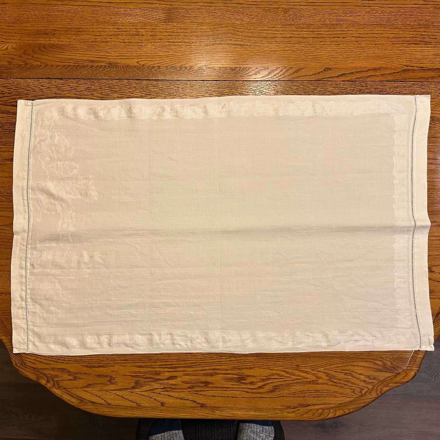White Demask Table Runners, Set of 4