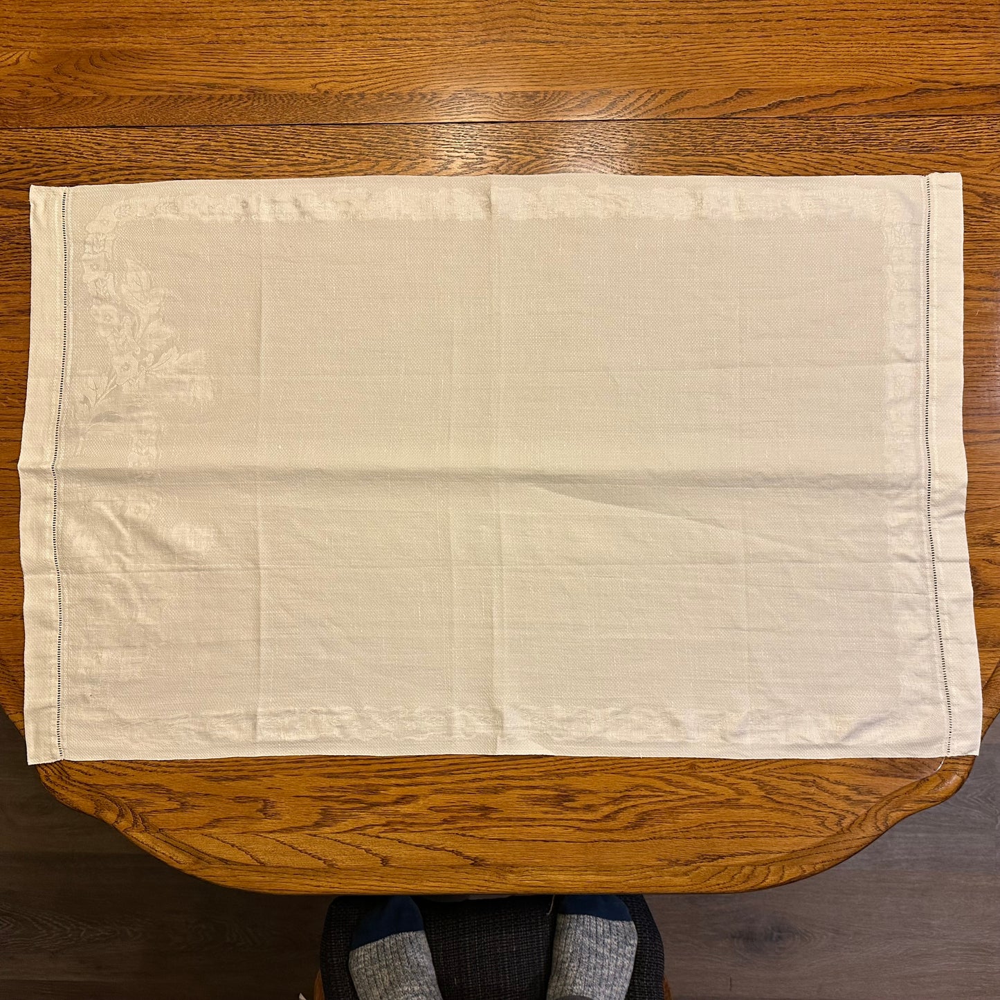 White Demask Table Runners, Set of 4