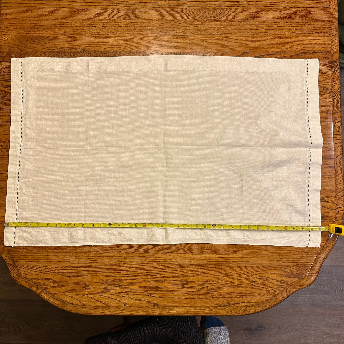 White Demask Table Runners, Set of 4