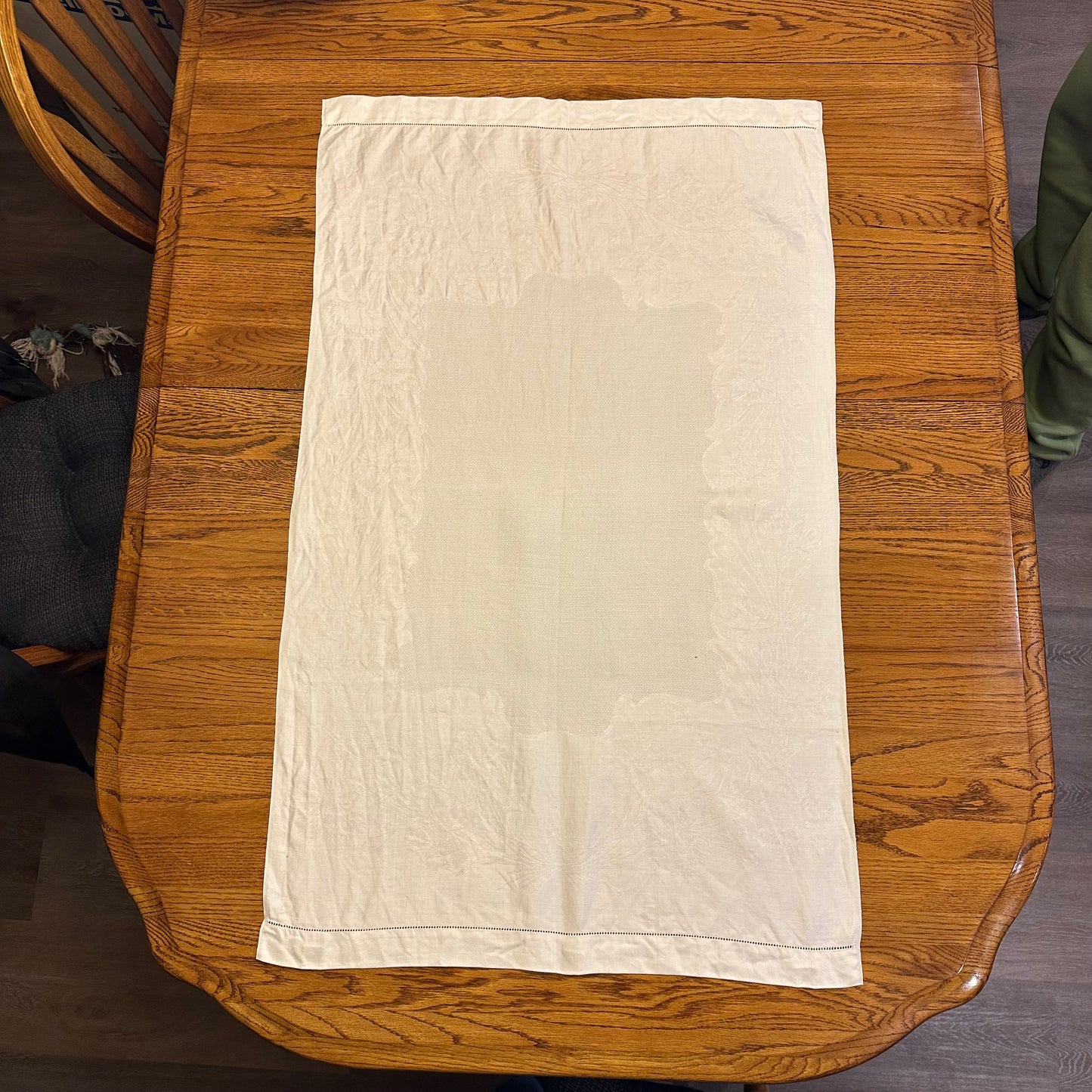 White Demask Table Runners, Set of 4