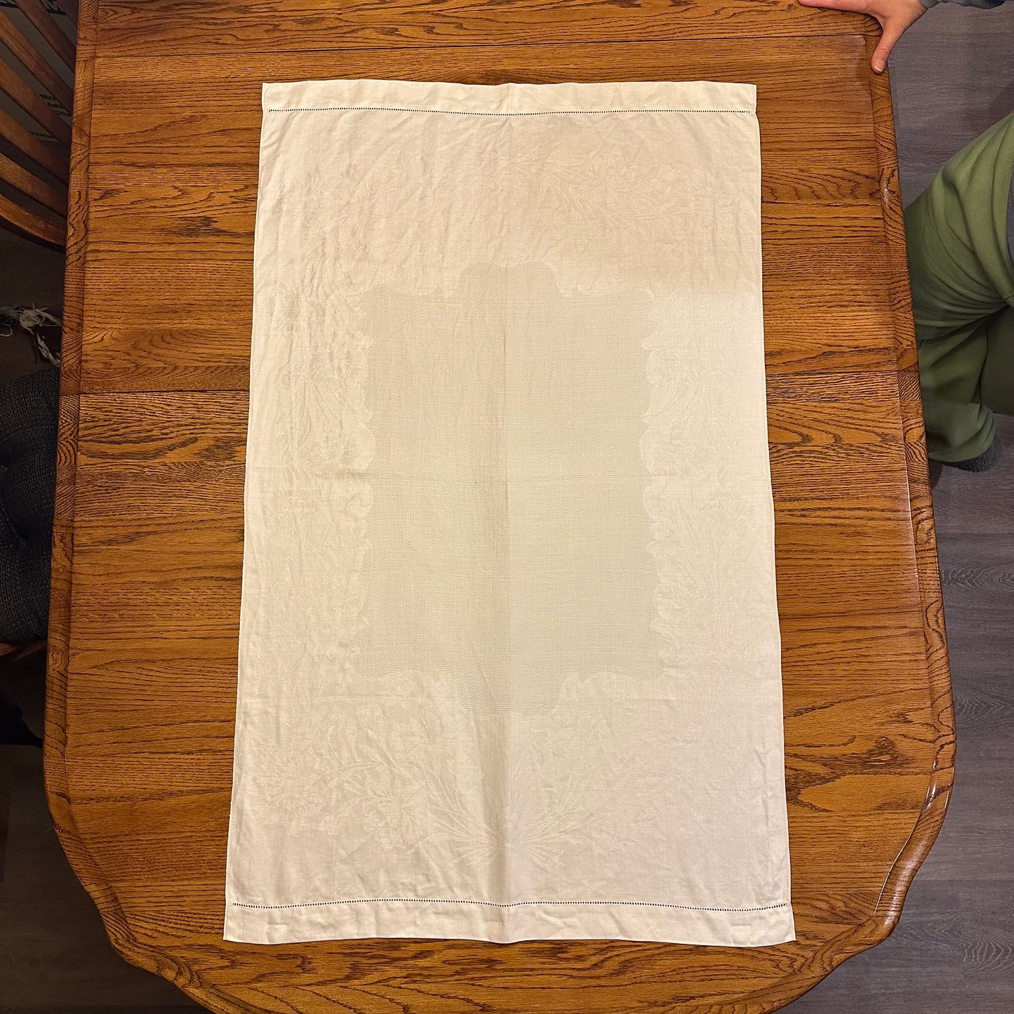 White Demask Table Runners, Set of 4