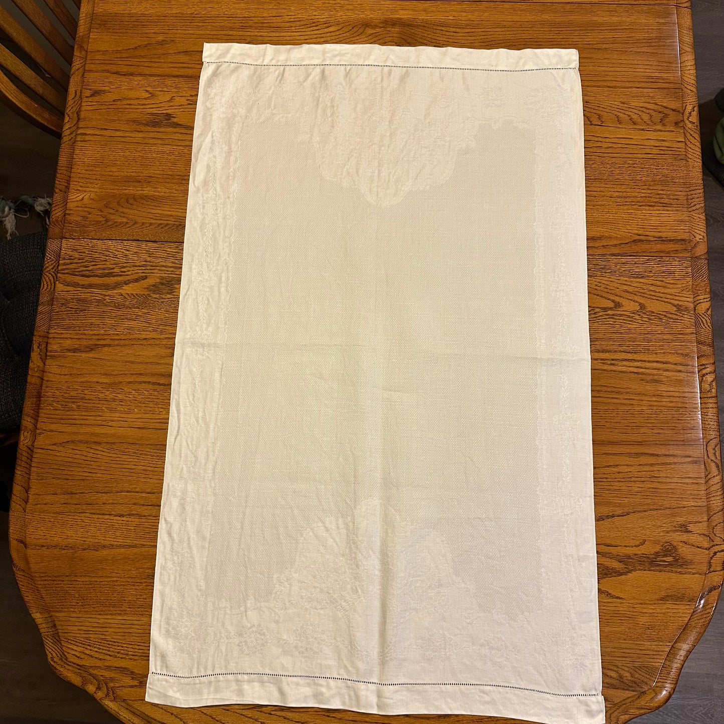 White Demask Table Runners, Set of 4