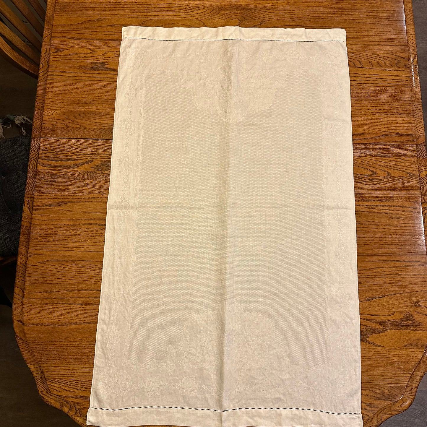 White Demask Table Runners, Set of 4