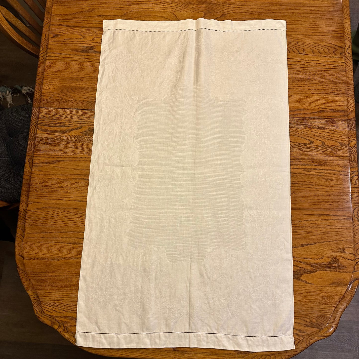 White Demask Table Runners, Set of 4