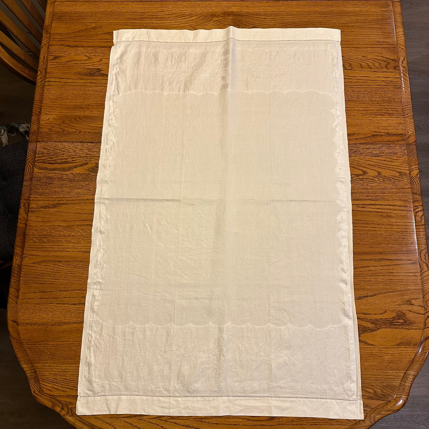 White Demask Table Runners, Set of 4