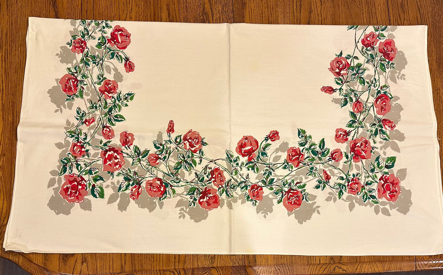 Rose Vine Tablecloth, 51 X 45