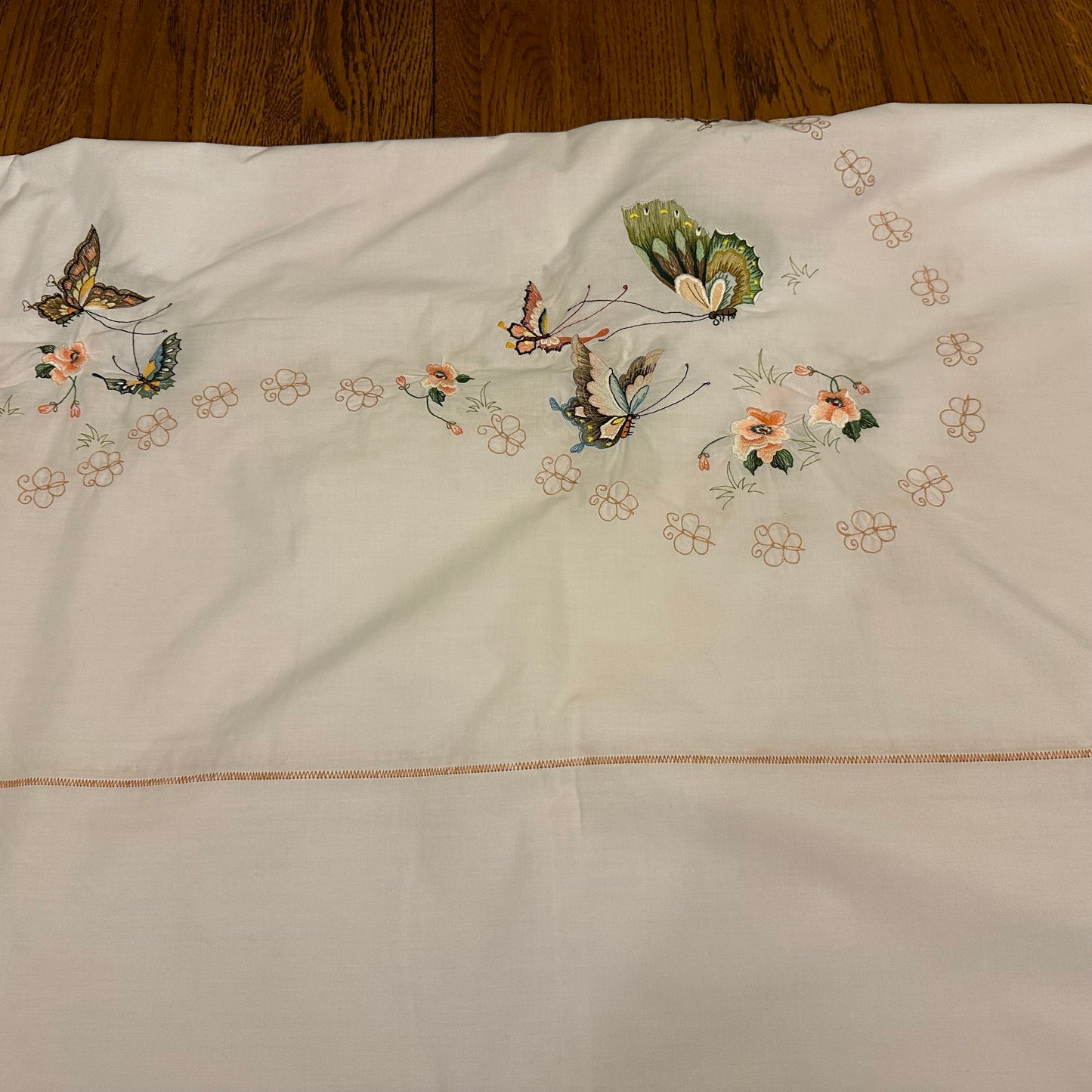 Butterfly Embroidered Tablecloth, 64 X 115