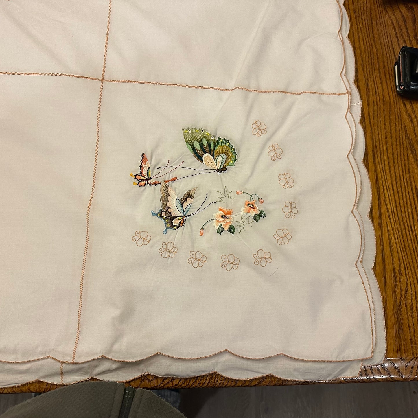 Butterfly Embroidered Tablecloth, 64 X 115