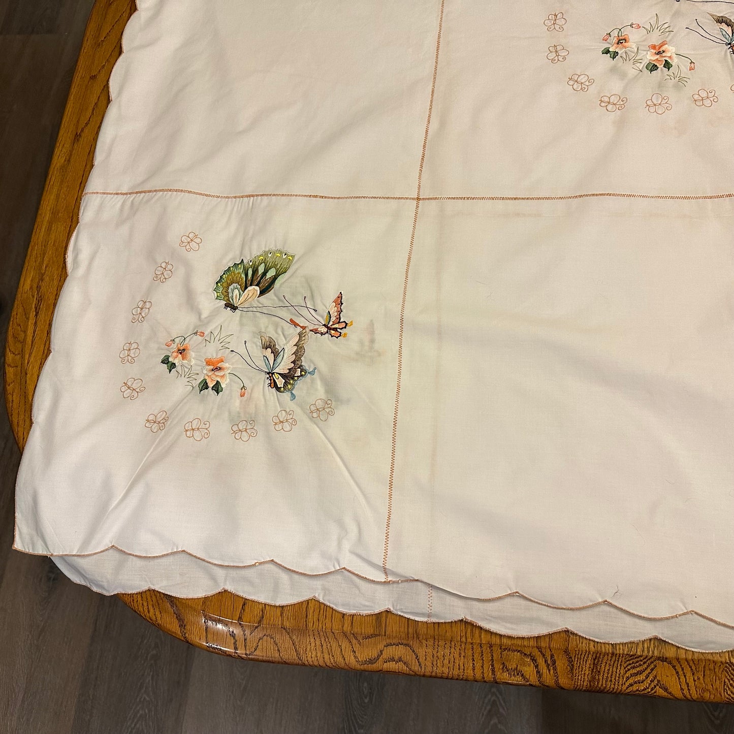 Butterfly Embroidered Tablecloth, 64 X 115