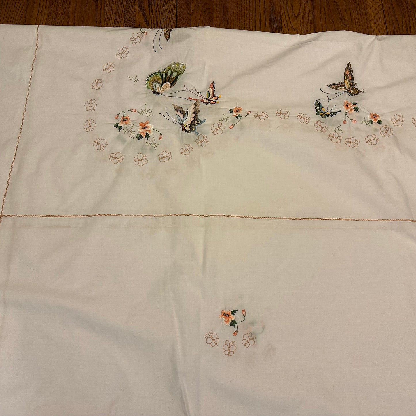Butterfly Embroidered Tablecloth, 64 X 115