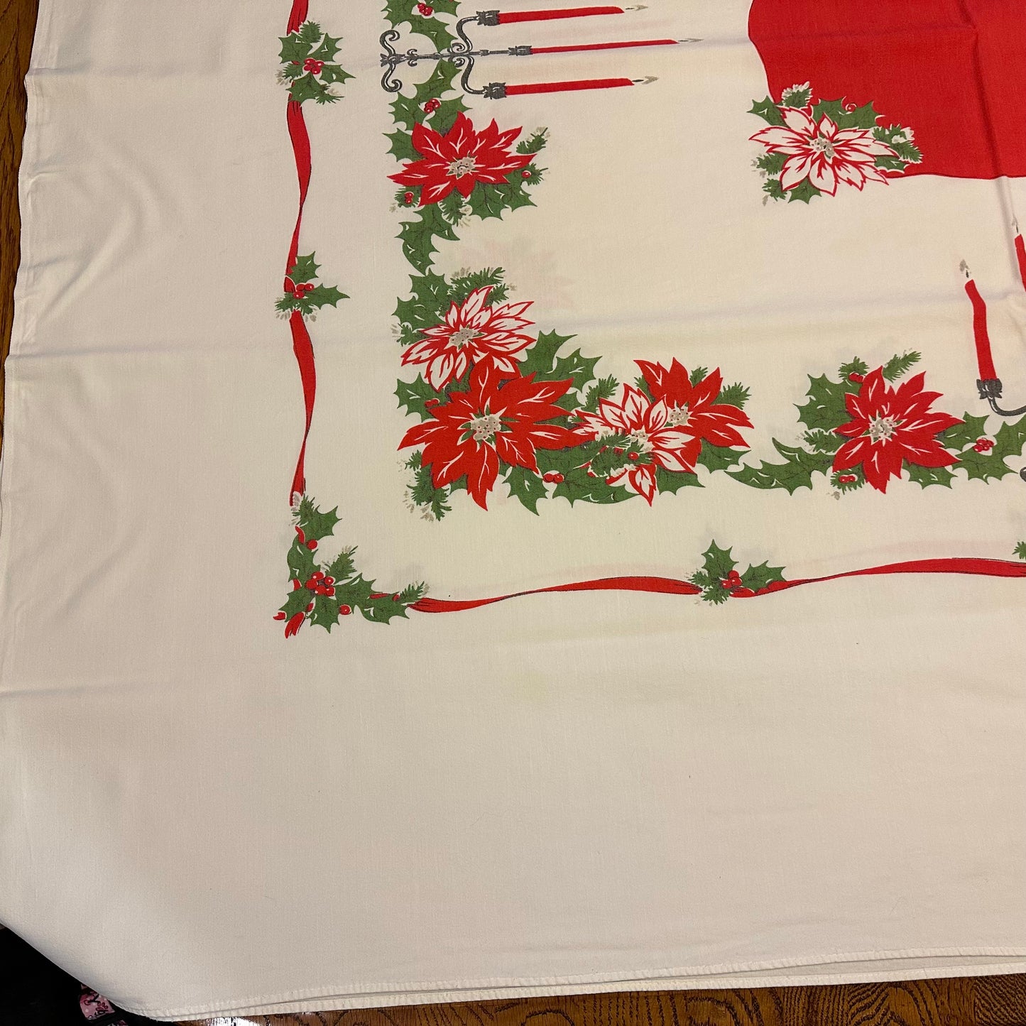 Poinsettia Christmas Tablecloth, 72 X 58