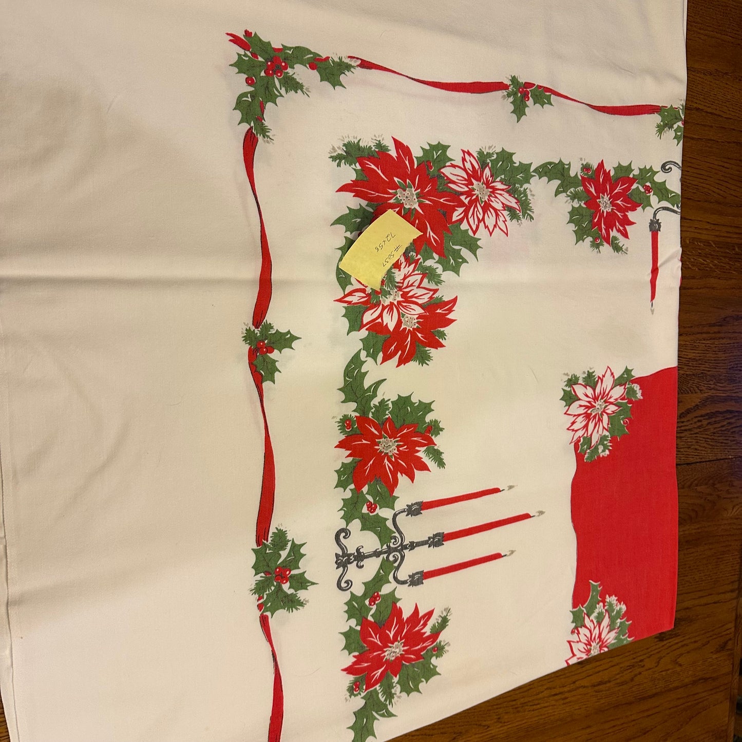 Poinsettia Christmas Tablecloth, 72 X 58