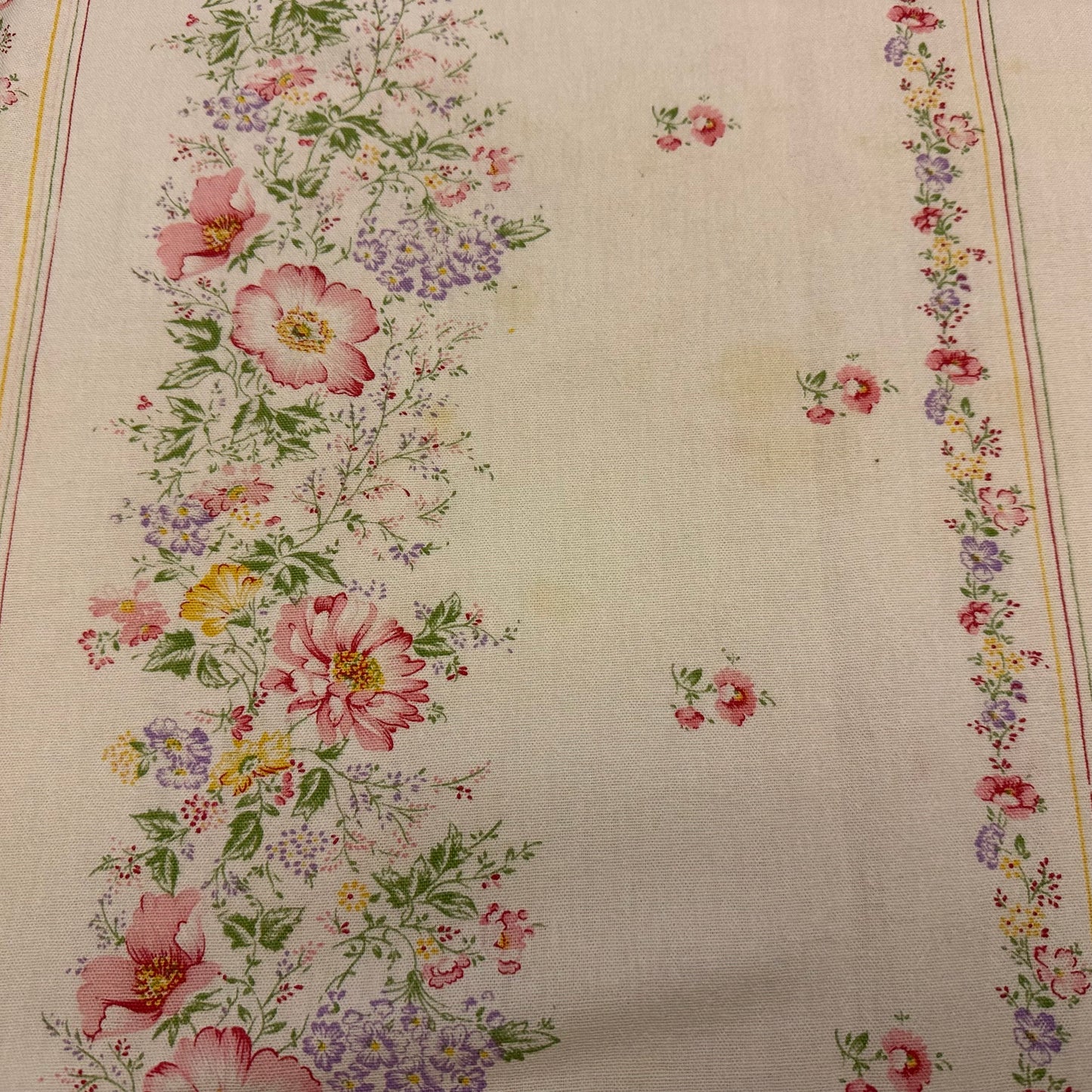 Pink Floral Tablecloth, Scalloped Edges, 51 X 60