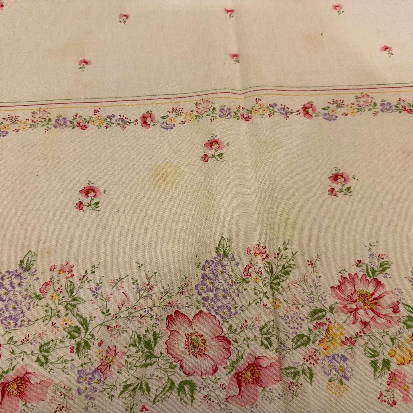 Pink Floral Tablecloth, Scalloped Edges, 51 X 60