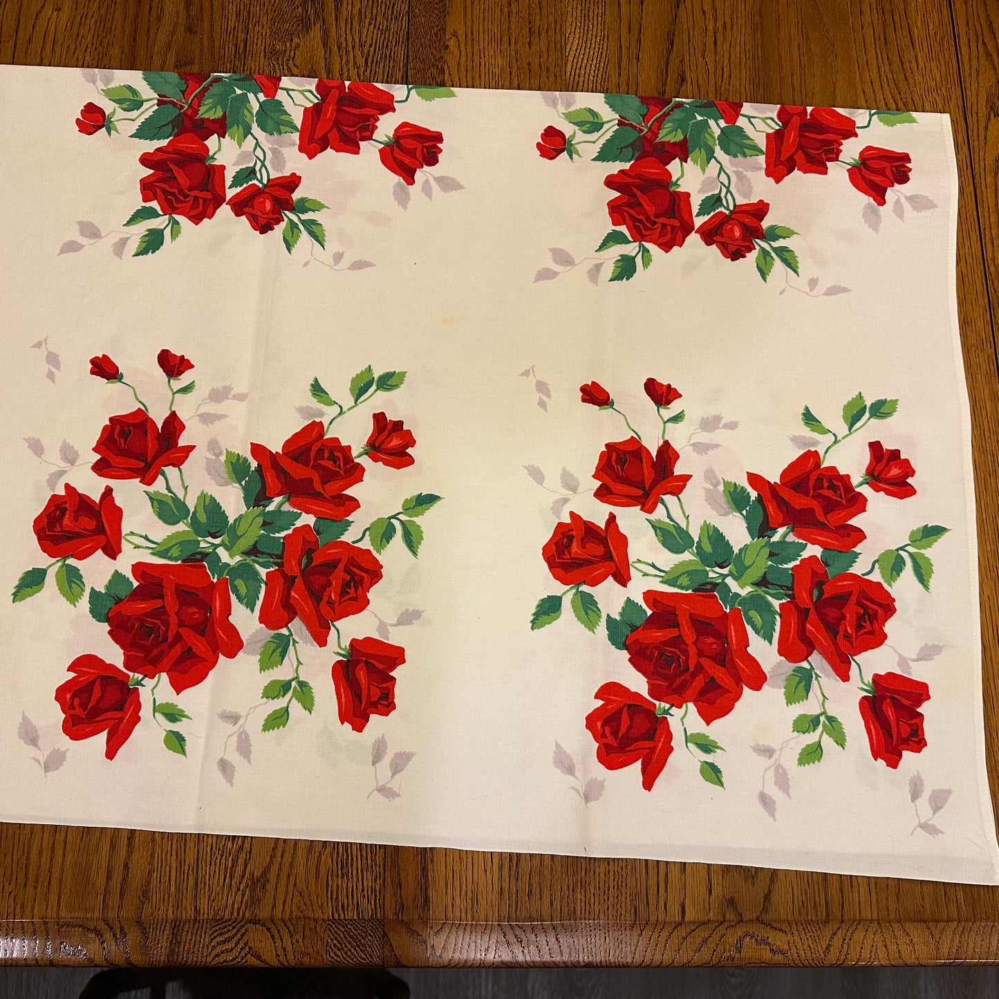 Rose Tablecloth, 42 X 46