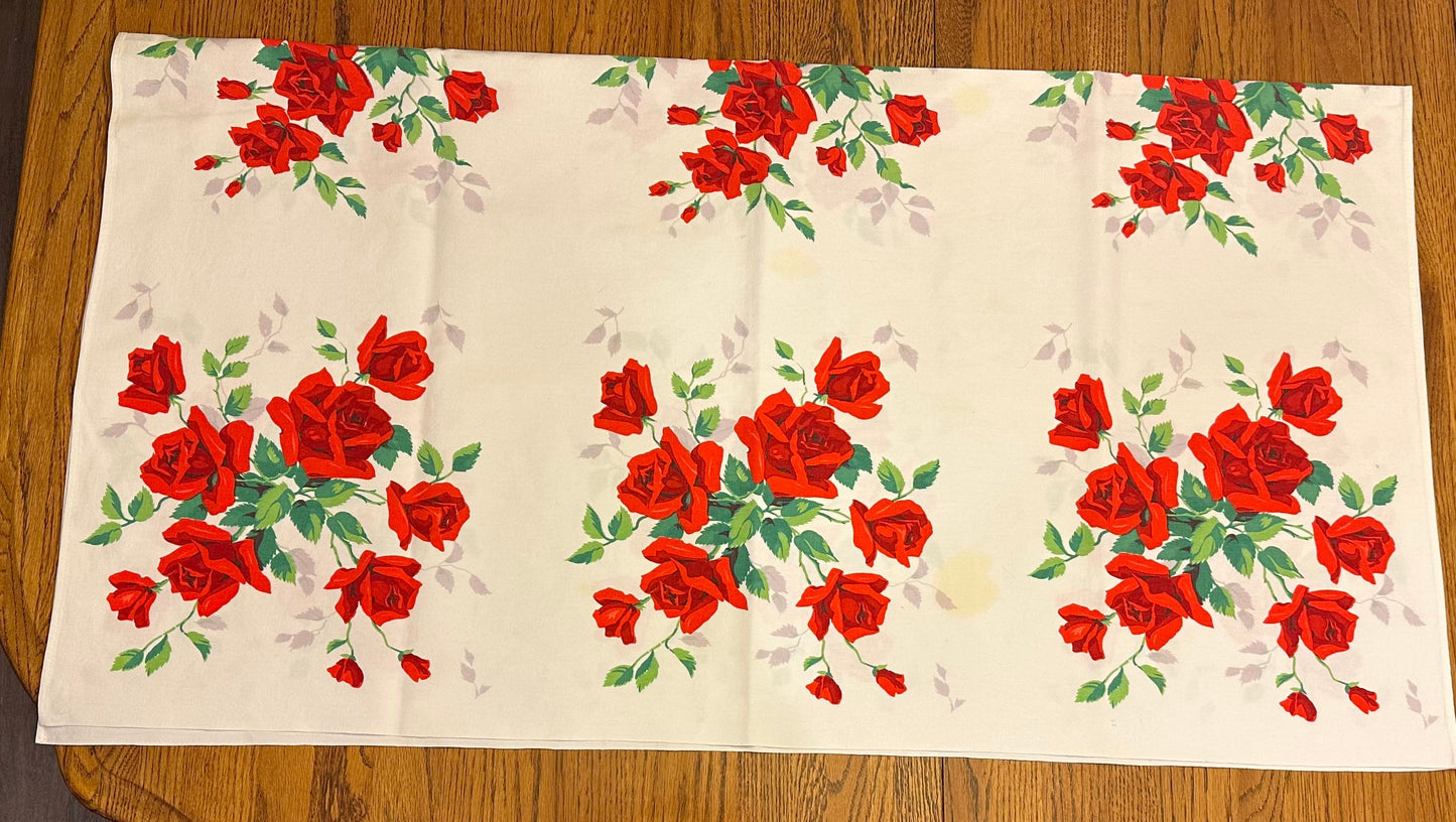 Rose Tablecloth, 42 X 46