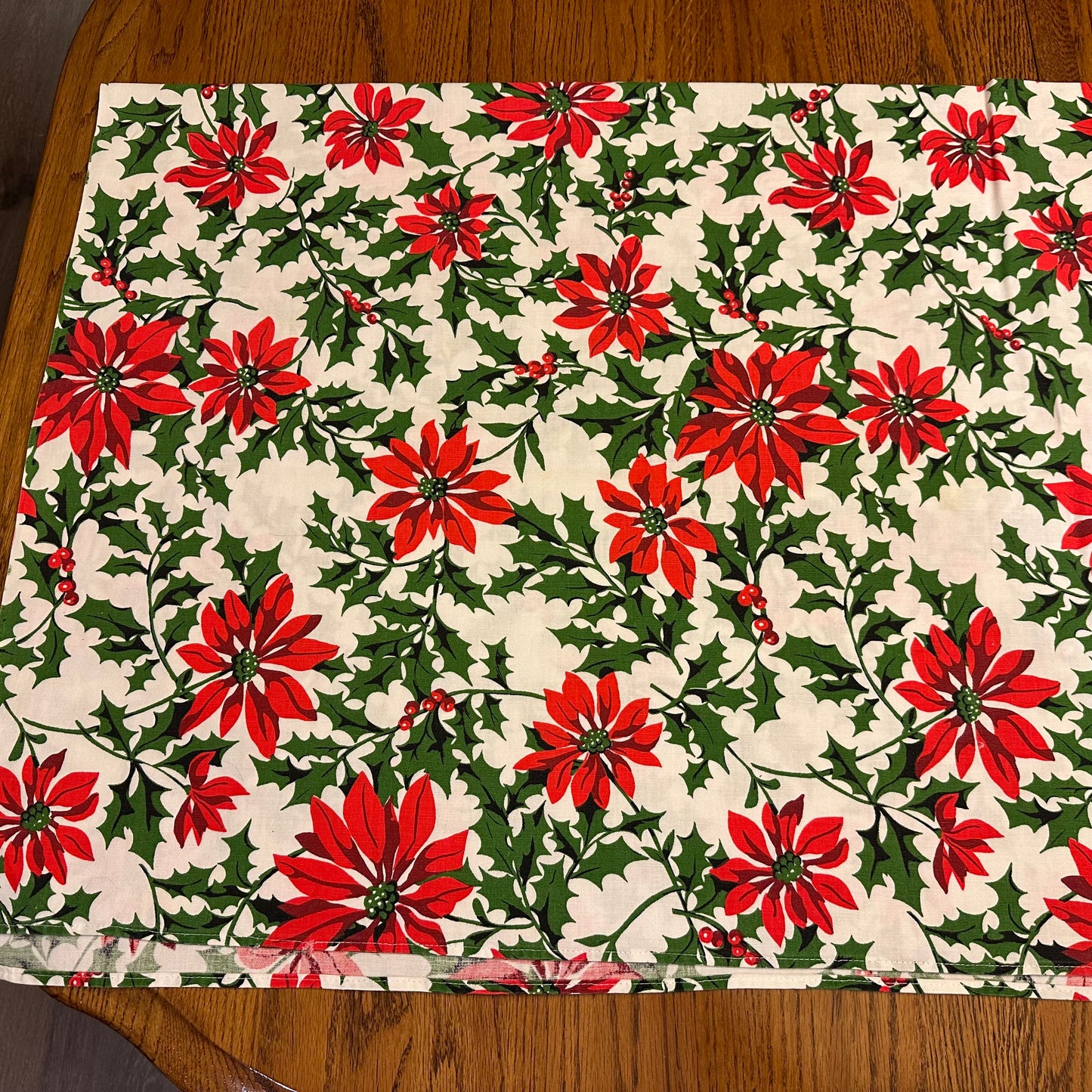 Holly and Berry Floral Tablecloth, 50 X 53