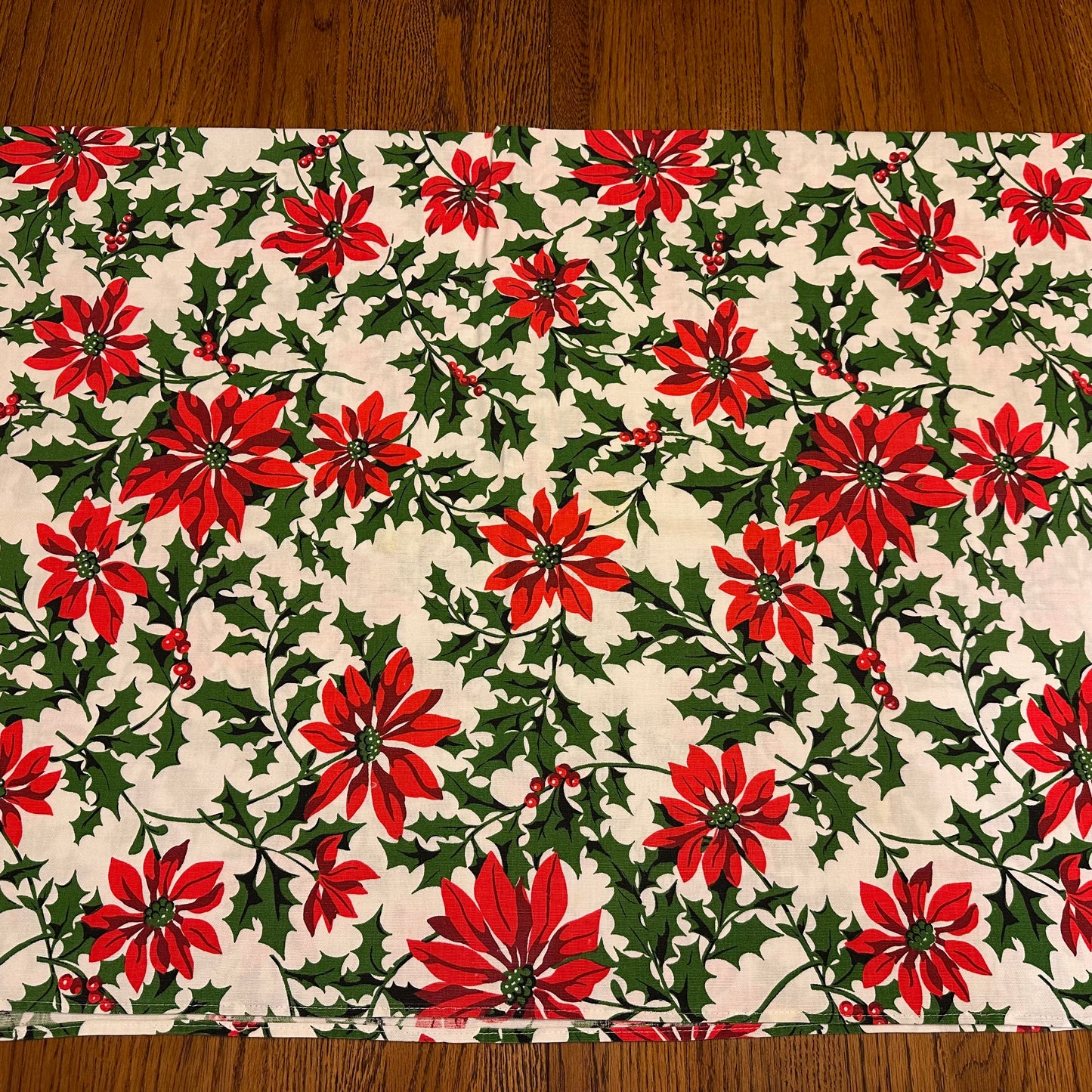 Holly and Berry Floral Tablecloth, 50 X 53