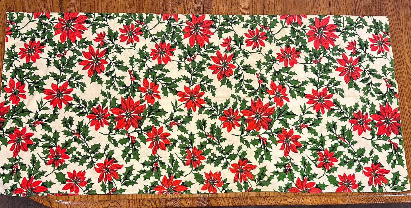 Holly and Berry Floral Tablecloth, 50 X 53