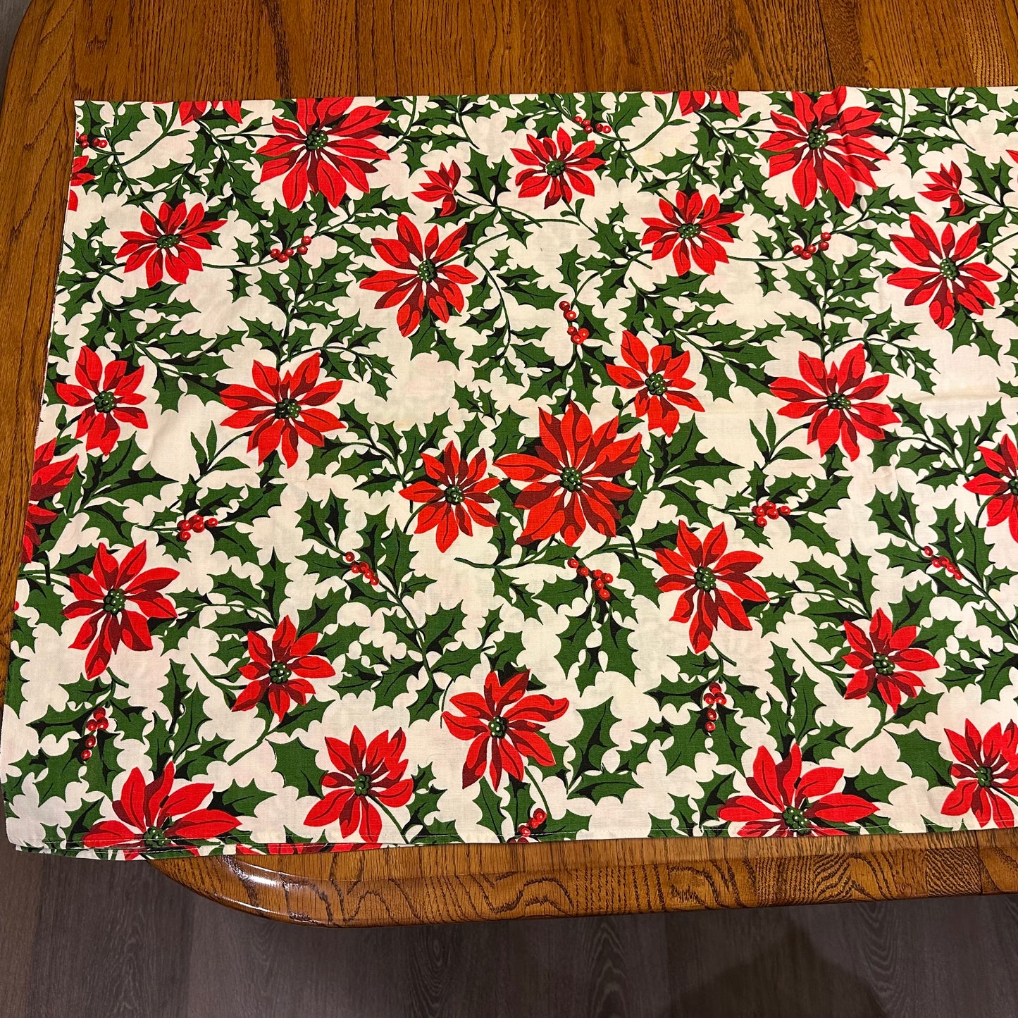 Holly and Berry Floral Tablecloth, 50 X 53