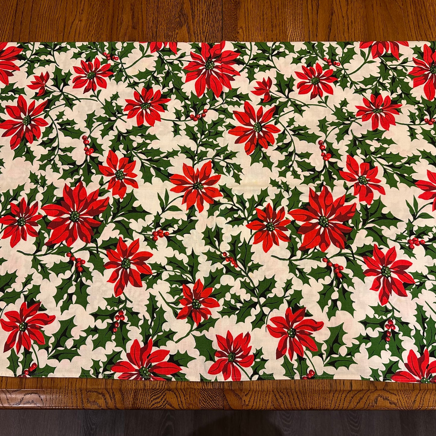 Holly and Berry Floral Tablecloth, 50 X 53