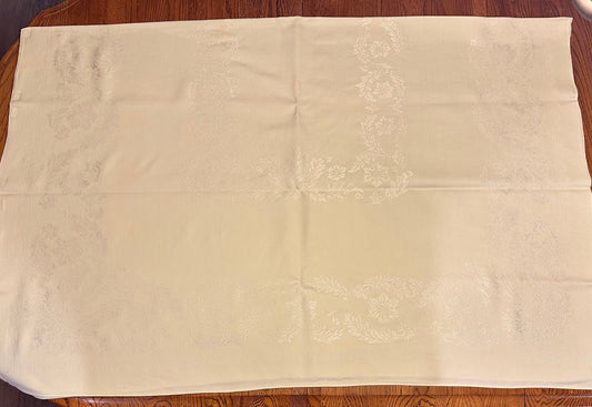 Light Green Damask Tablecloth, 53 X 70