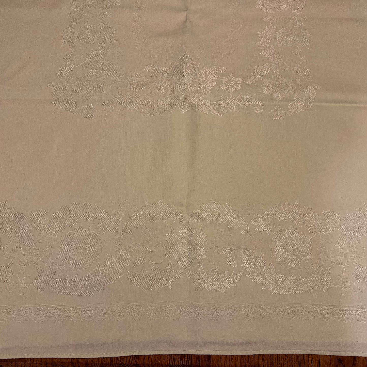 Light Green Damask Tablecloth, 53 X 70