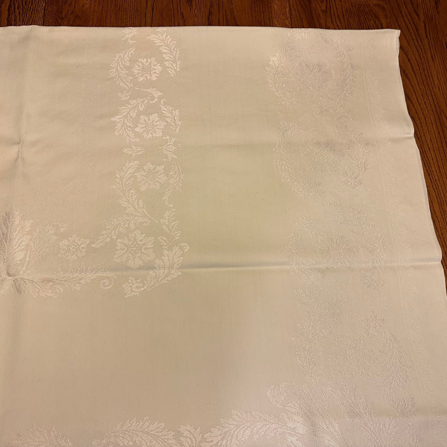 Light Green Damask Tablecloth, 53 X 70