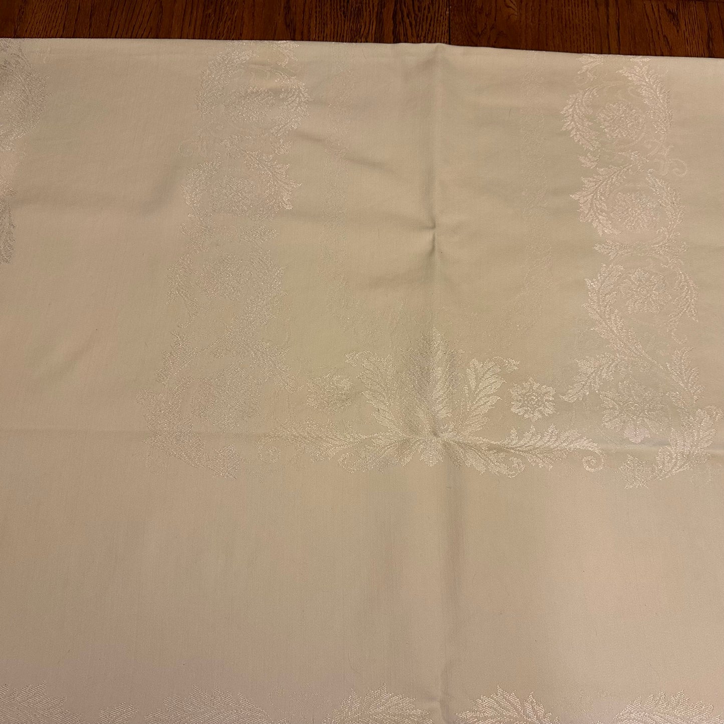 Light Green Damask Tablecloth, 53 X 70