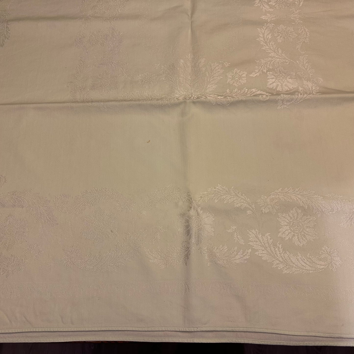 Light Green Damask Tablecloth, 53 X 70
