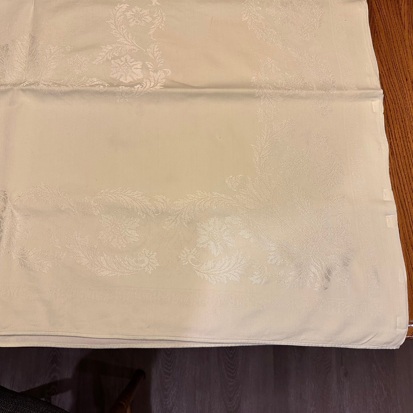 Light Green Damask Tablecloth, 53 X 70