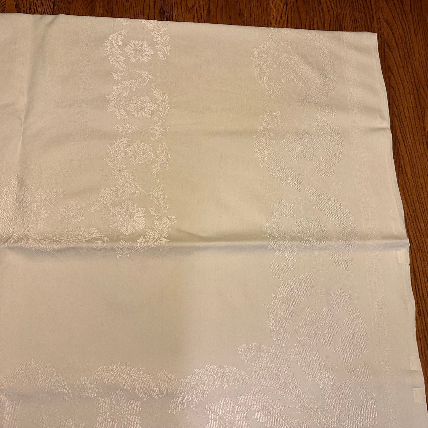 Light Green Damask Tablecloth, 53 X 70