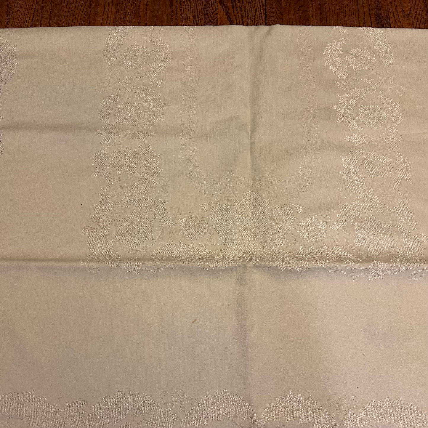 Light Green Damask Tablecloth, 53 X 70