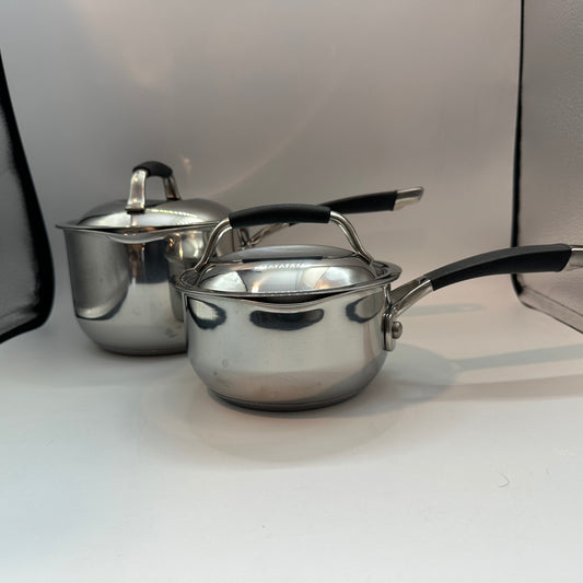 Kenmore Stainless Steel 1 & 2 Qt Saucepan with Pour Spout/Straining Lid