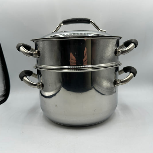 Kenmore Stainless Steel 4 Qt Stock Pot With Steamer Insert