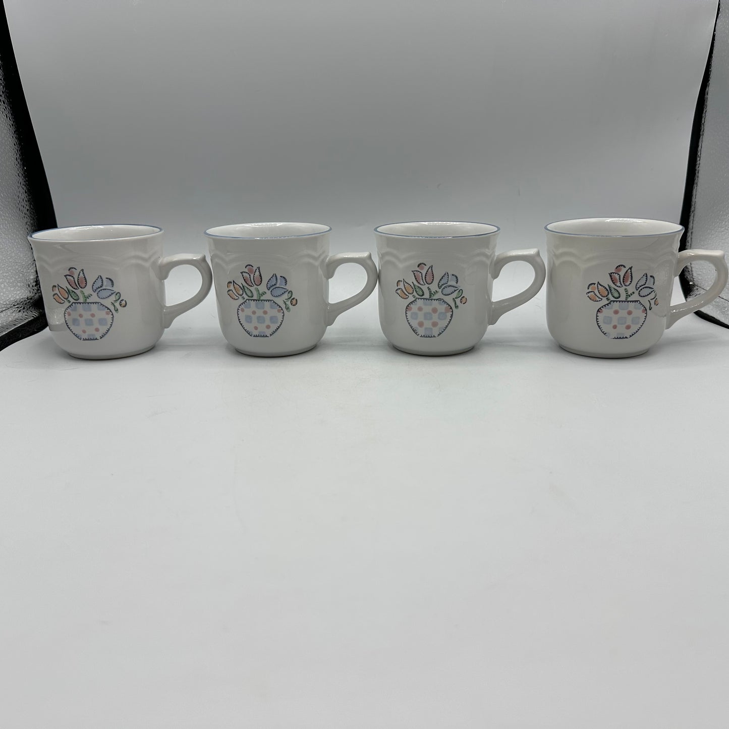American Tapestry Cups and Saucers, Set of 4