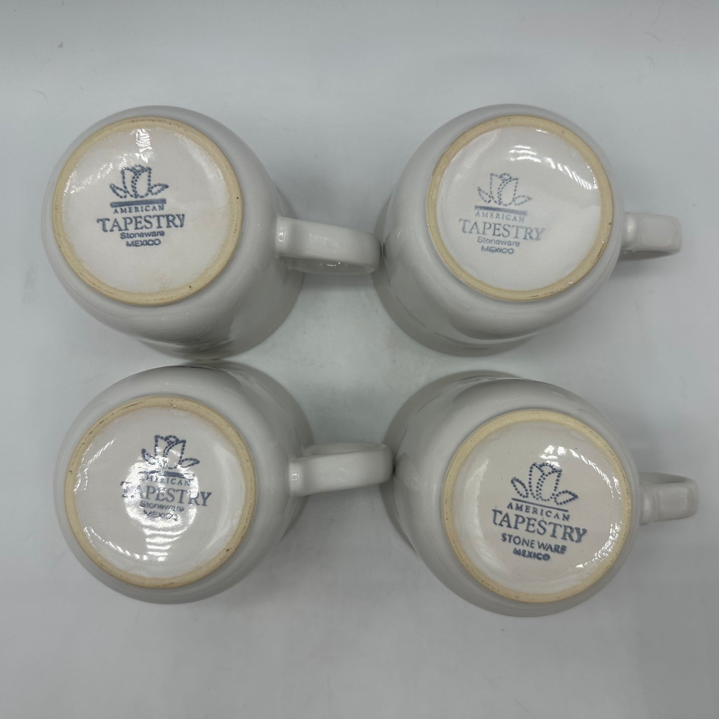 American Tapestry Cups and Saucers, Set of 4