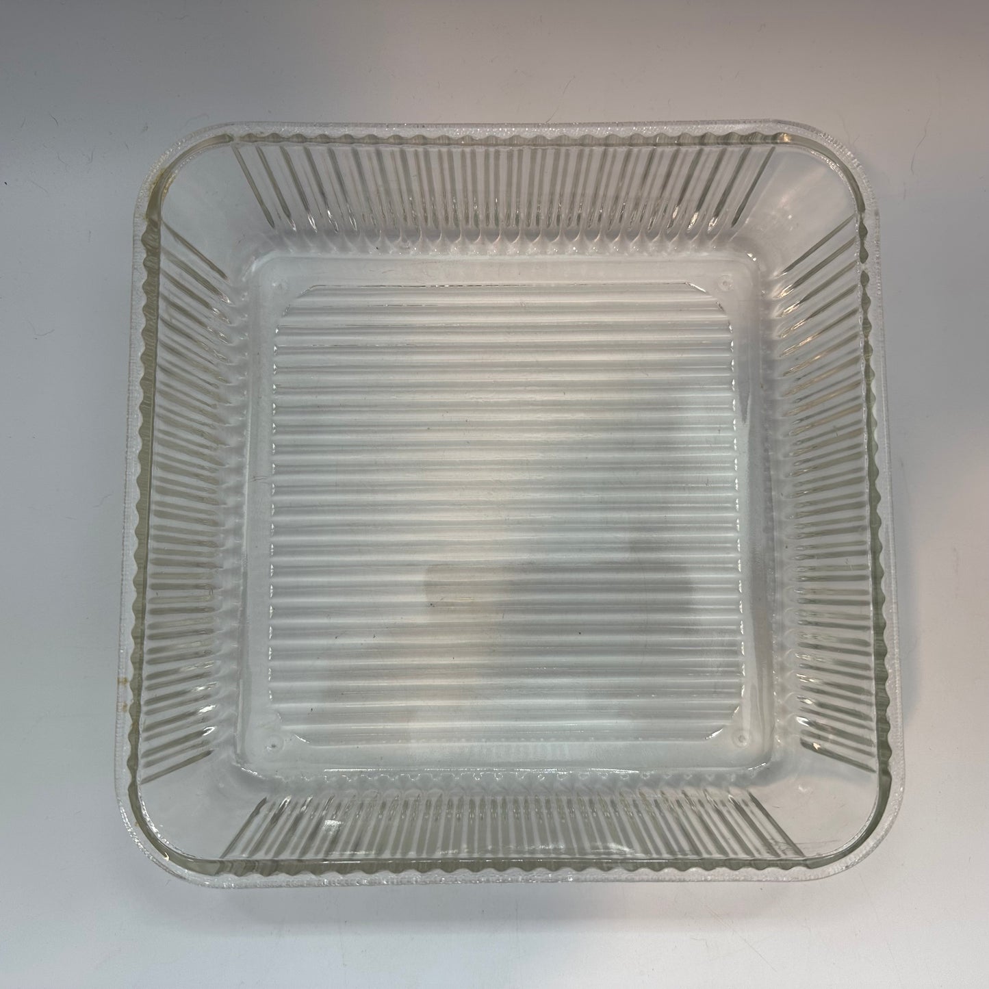 Federal Glass Ribbed Vegetable Harvest Refrigerator Dish 8 1/2"