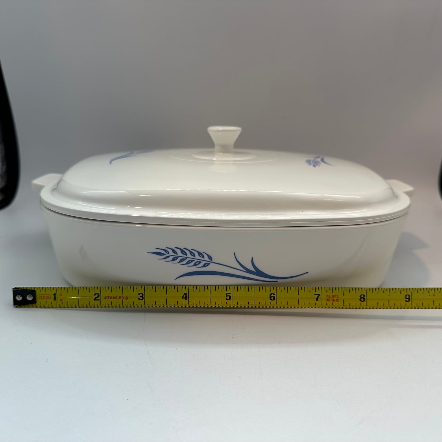 Corning Ware Blue Wheat Pyroceram 10" Casserole Dish