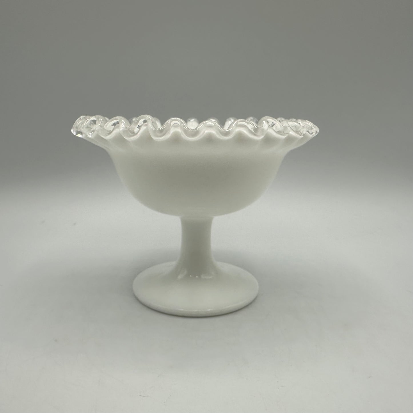 Fenton Silvercrest Pedestal Bowl, Ruffled Edges