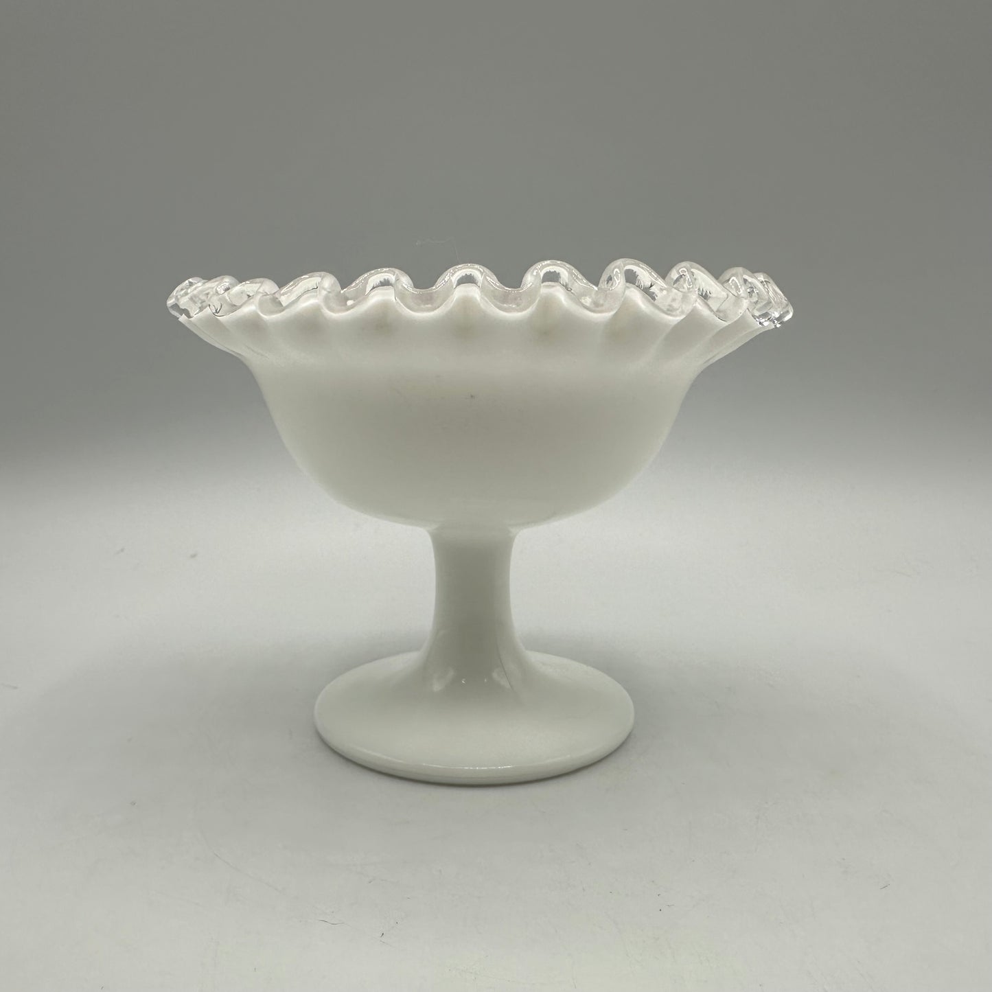 Fenton Silvercrest Pedestal Bowl, Ruffled Edges