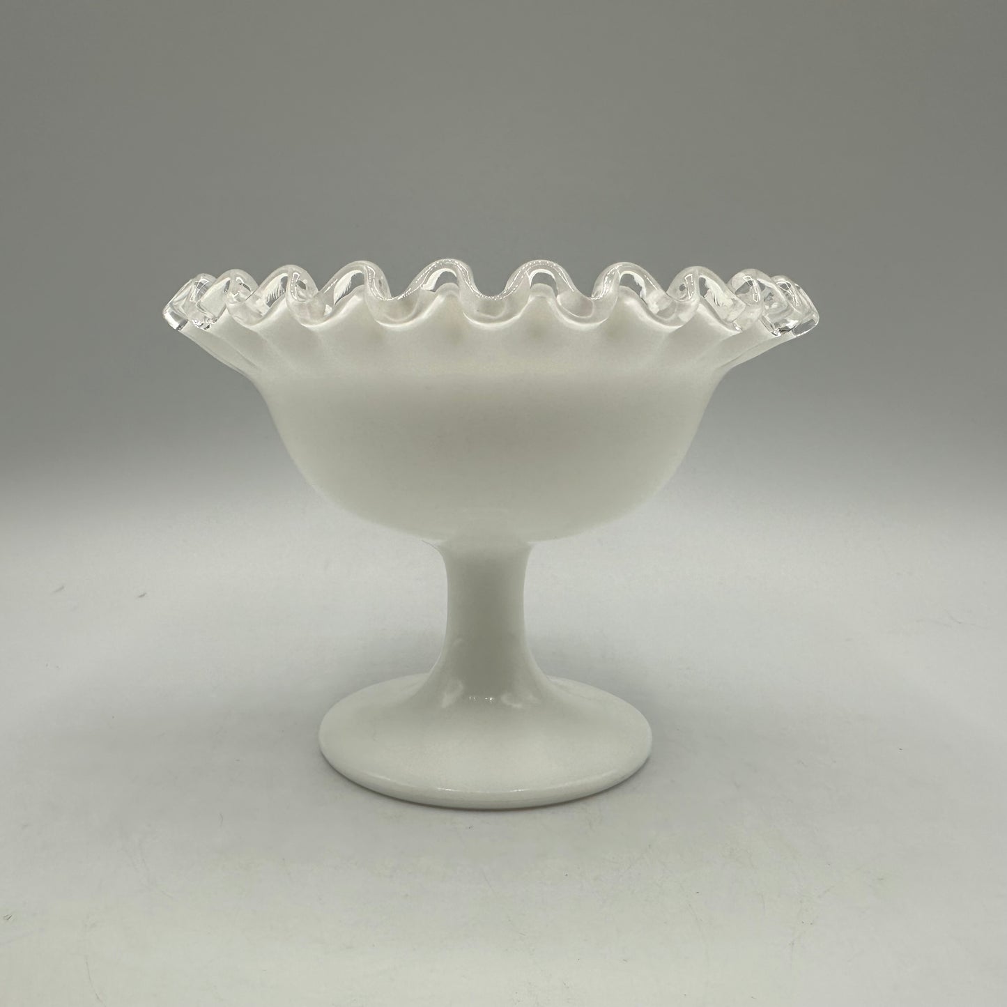 Fenton Silvercrest Pedestal Bowl, Ruffled Edges