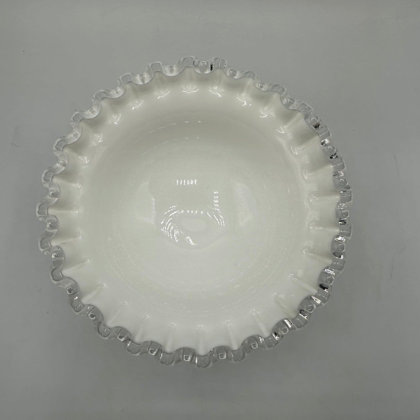 Fenton Silvercrest Pedestal Bowl, Ruffled Edges