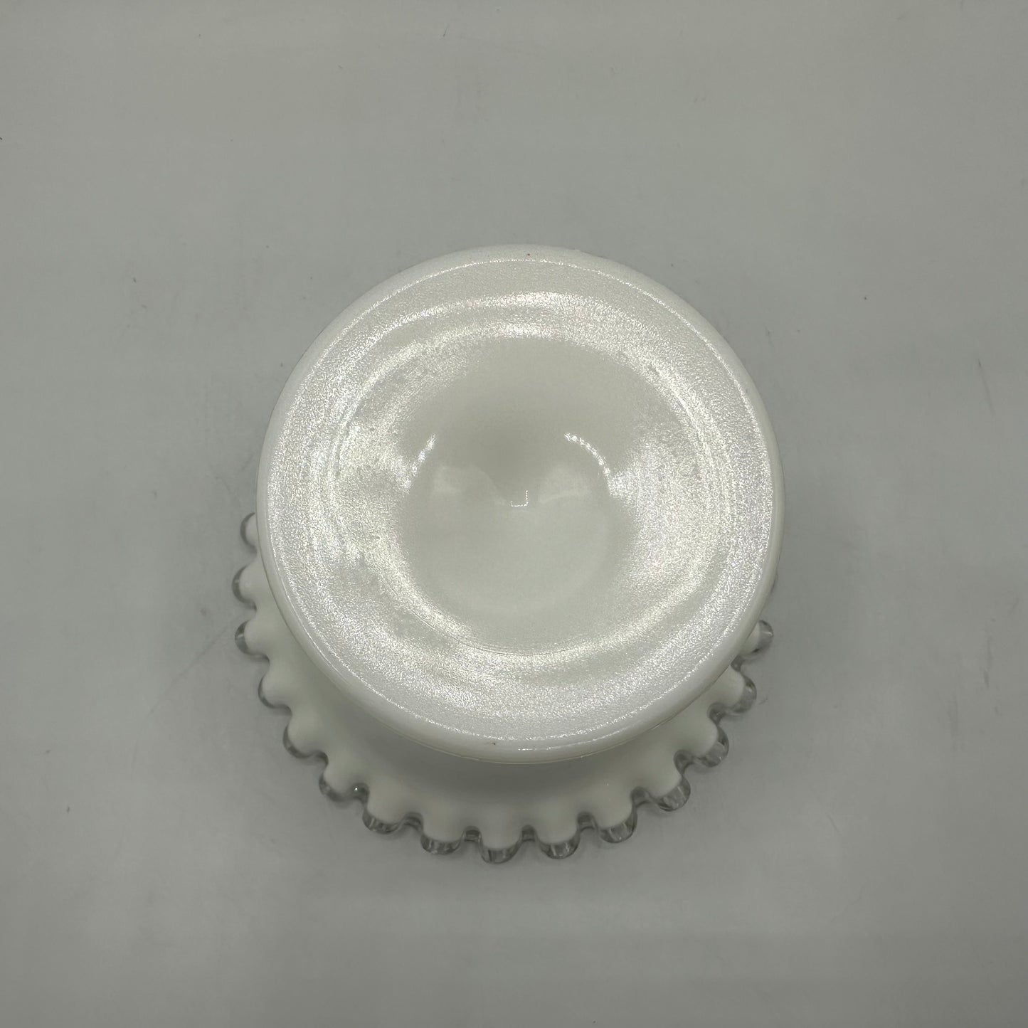Fenton Silvercrest Pedestal Bowl, Ruffled Edges