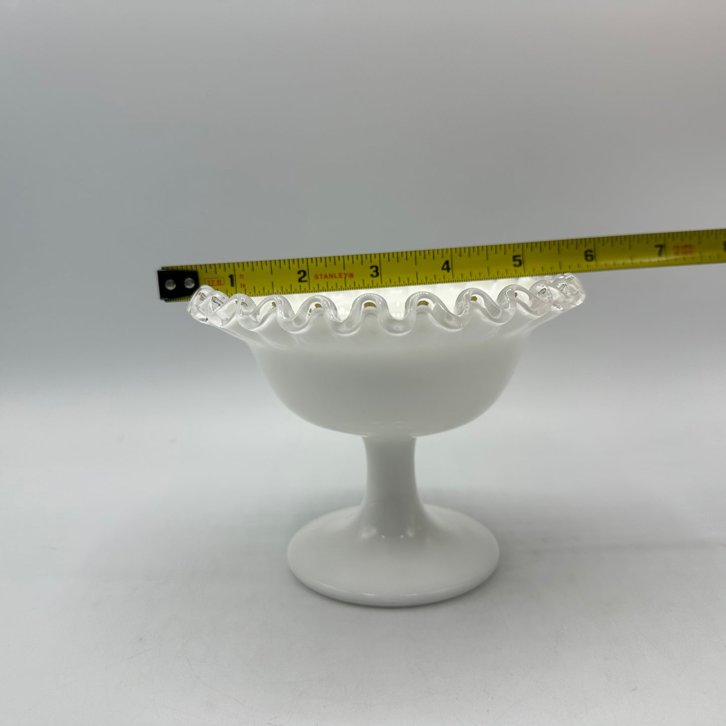 Fenton Silvercrest Pedestal Bowl, Ruffled Edges