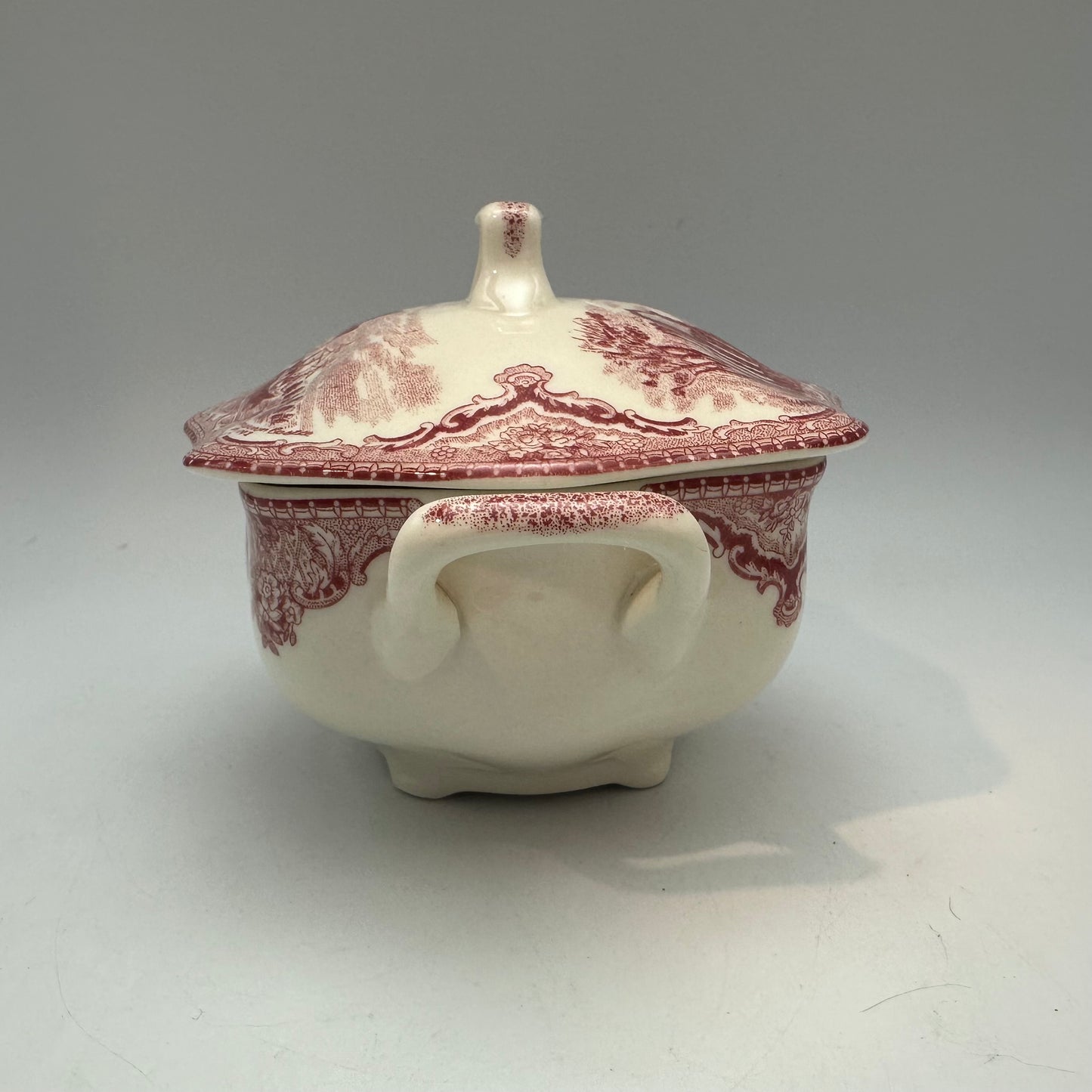 Johnson Bros.  Old British Castles Pink Sugar Bowl & Creamer