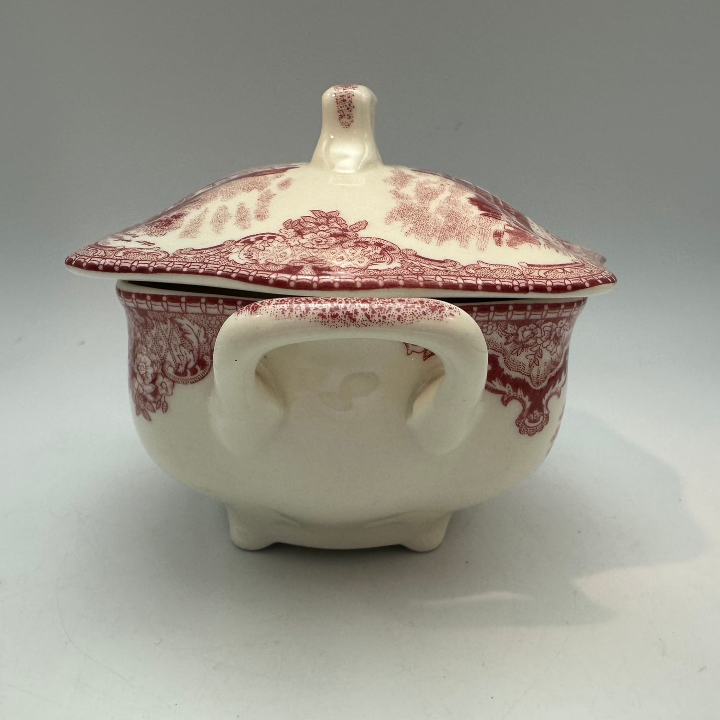 Johnson Bros.  Old British Castles Pink Sugar Bowl & Creamer