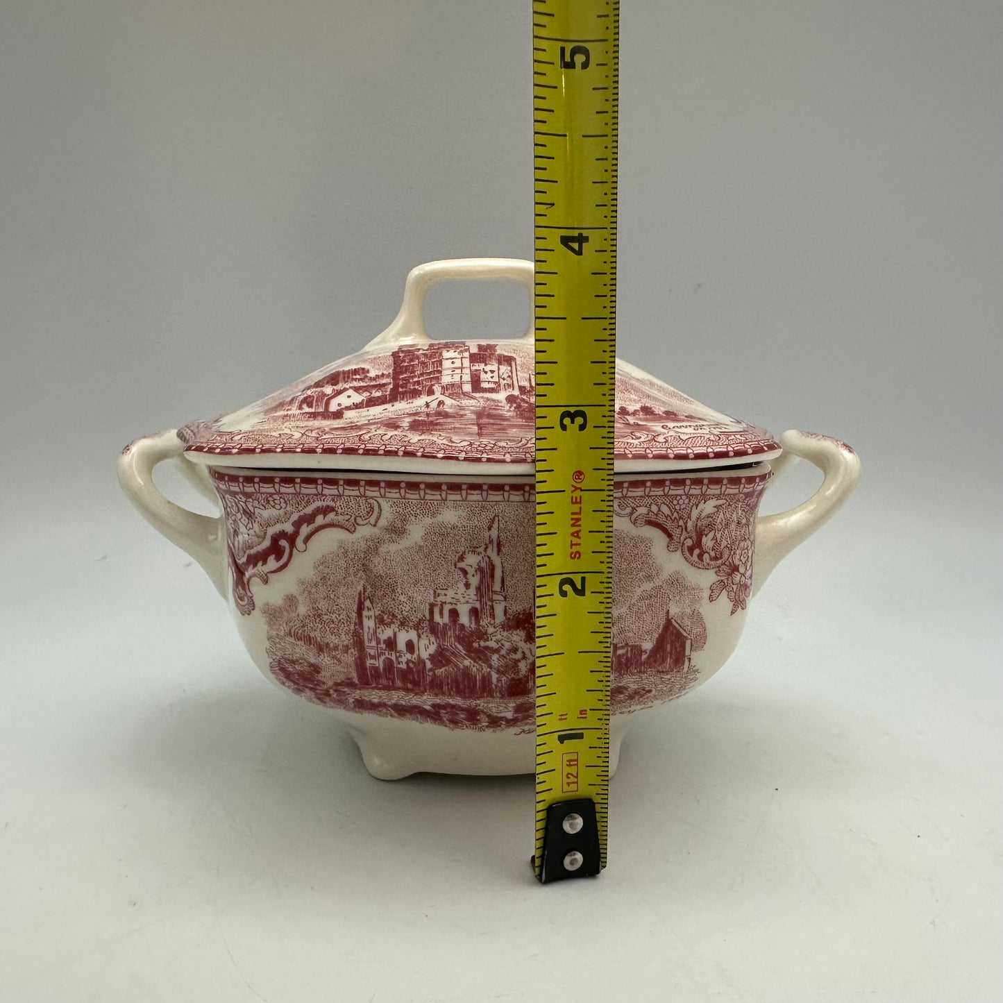 Johnson Bros.  Old British Castles Pink Sugar Bowl & Creamer